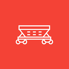 Image showing Cargo wagon line icon.