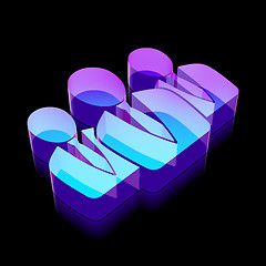 Image showing Law icon: 3d neon glowing Business People icon made of glass, vector illustration.