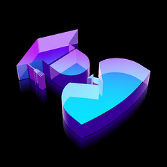 Image showing 3d neon glowing Student icon made of glass, vector illustration.