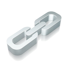 Image showing 3d metallic Link icon with reflection, vector illustration.