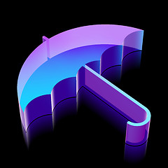 Image showing 3d neon glowing Umbrella icon made of glass, vector illustration.