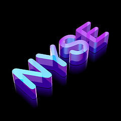 Image showing 3d neon glowing character NYSE made of glass, vector illustration.