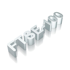 Image showing 3d metallic character FTSE-100 with reflection, vector illustration.