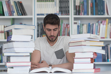 Image showing student study  in school library