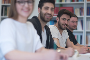 Image showing group of students study together in classroom