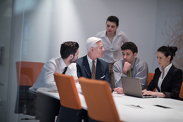 Image showing business people group on meeting at modern startup office