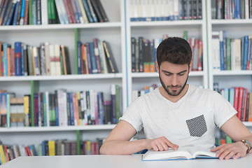 Image showing student study  in school library