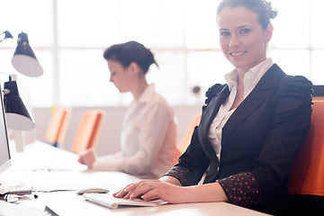 Image showing business woman at  office people group in background