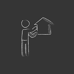 Image showing Real estate agent. Drawn in chalk icon.