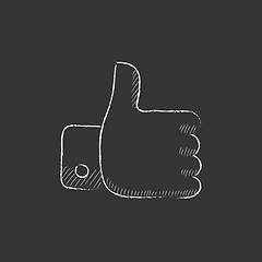 Image showing Thumb up. Drawn in chalk icon.