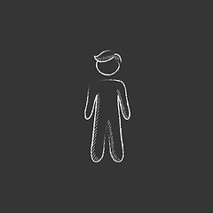 Image showing Businessman standing. Drawn in chalk icon.