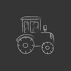 Image showing Tractor. Drawn in chalk icon.