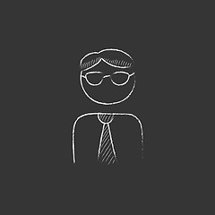 Image showing Businessman. Drawn in chalk icon.