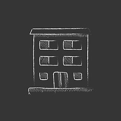 Image showing Residential building. Drawn in chalk icon.