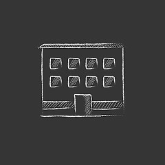 Image showing Office building. Drawn in chalk icon.