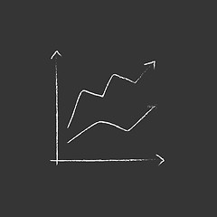Image showing Growth graph. Drawn in chalk icon.