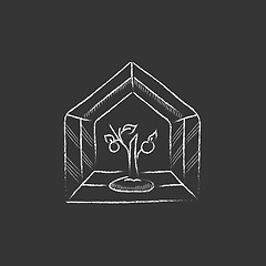 Image showing Greenhouse. Drawn in chalk icon.