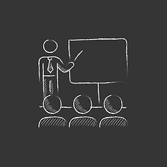 Image showing Business presentation. Drawn in chalk icon.