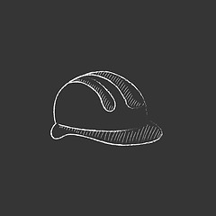 Image showing Hard hat. Drawn in chalk icon.