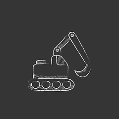 Image showing Excavator. Drawn in chalk icon.