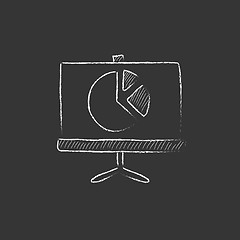 Image showing Roller screen with the pie chart. Drawn in chalk icon.