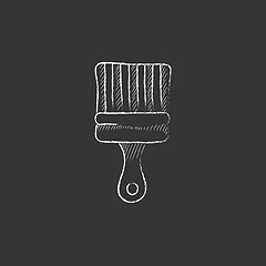 Image showing Paintbrush. Drawn in chalk icon.