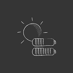 Image showing Solar energy. Drawn in chalk icon.