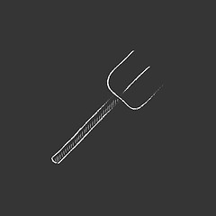 Image showing Pitchfork. Drawn in chalk icon.