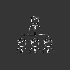 Image showing Business team. Drawn in chalk icon.