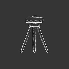 Image showing Theodolite on tripod. Drawn in chalk icon.