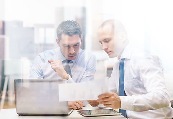 Image showing two businessmen having discussion in office