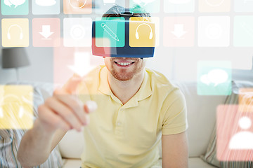 Image showing young man in virtual reality headset or 3d glasses