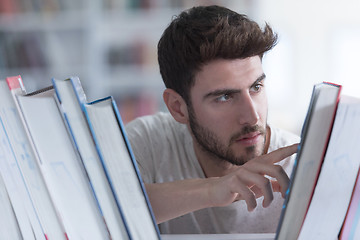 Image showing student study  in school library