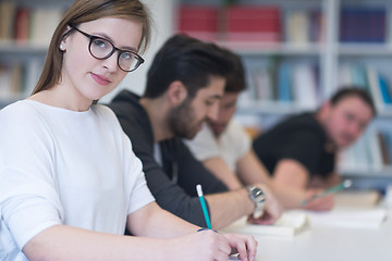 Image showing group of students study together in classroom