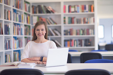 Image showing female student study in school library