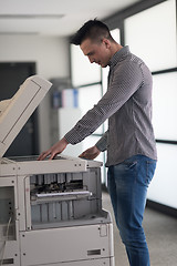 Image showing young  business man copy documents