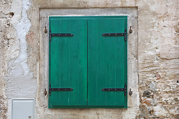 Image showing Green Window Shutters