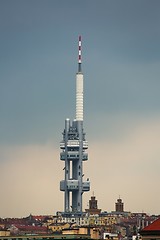 Image showing Tv tower, stormy sky