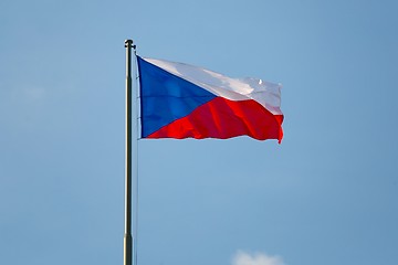 Image showing Czech Flag In The Wind