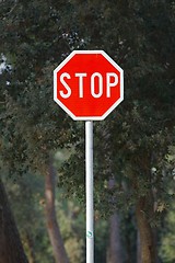 Image showing Stop sign closeup