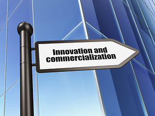 Image showing Science concept: sign Innovation And Commercialization on Building background