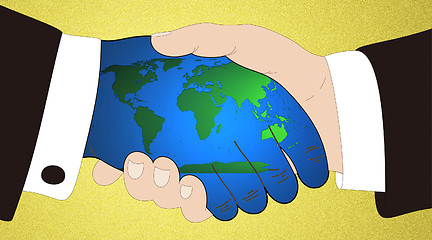 Image showing World in hands gold