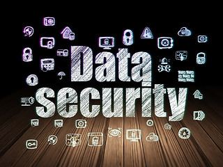Image showing Protection concept: Data Security in grunge dark room