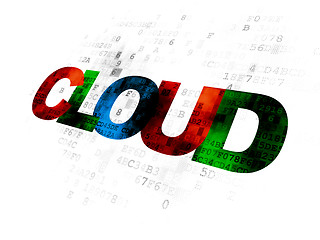 Image showing Cloud computing concept: Cloud on Digital background