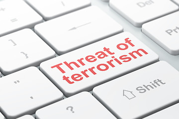 Image showing Politics concept: Threat Of Terrorism on computer keyboard background