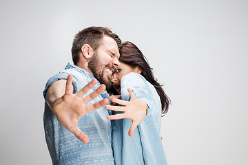 Image showing Emotional facial expression of woman an man