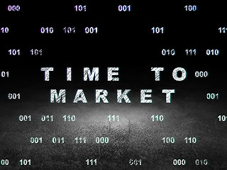 Image showing Time concept: Time to Market in grunge dark room