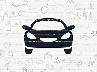 Image showing Vacation concept: Car on wall background