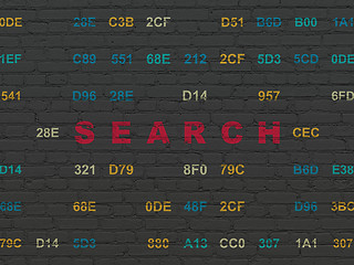 Image showing Web development concept: Search on wall background