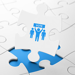 Image showing Politics concept: Election Campaign on puzzle background